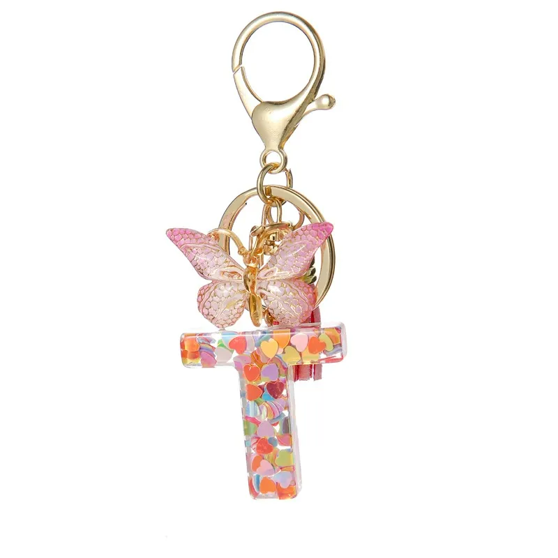 Butterfly Letter Keychain Tassel Design Vibrant Durable Lightweight Gift