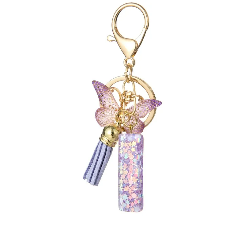Butterfly Letter Keychain Tassel Design Vibrant Durable Lightweight Gift
