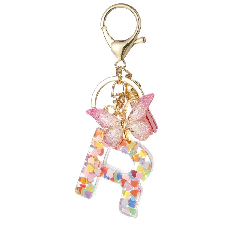 Butterfly Letter Keychain Tassel Design Vibrant Durable Lightweight Gift
