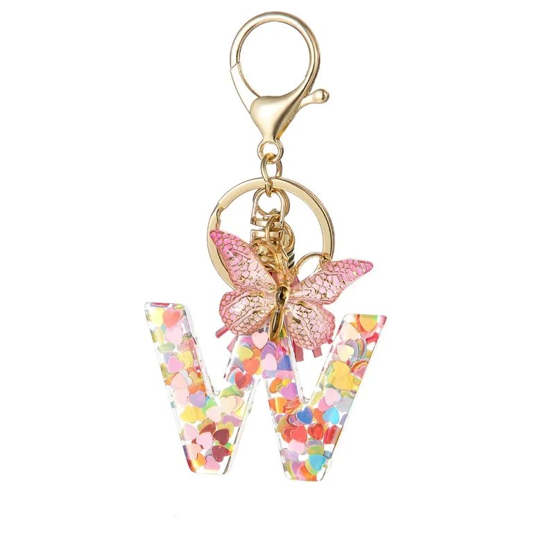 Butterfly Letter Keychain Tassel Design Vibrant Durable Lightweight Gift