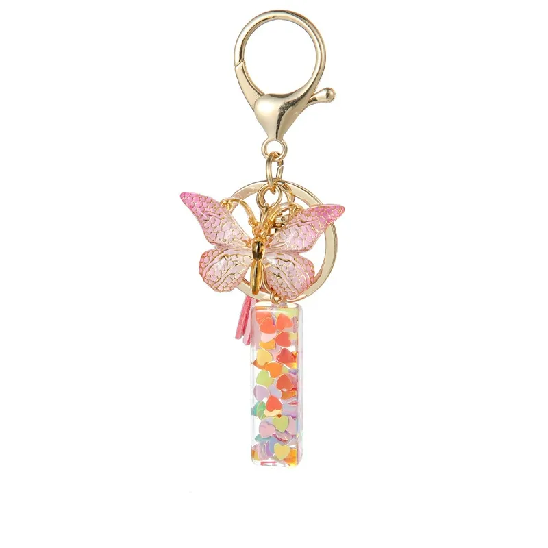 Butterfly Letter Keychain Tassel Design Vibrant Durable Lightweight Gift