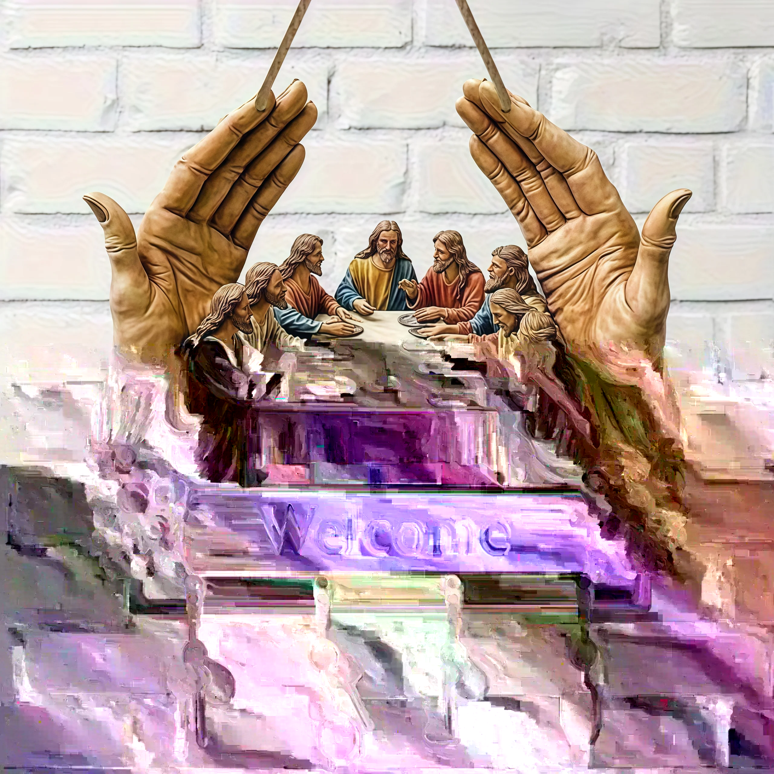  Jesus and Disciples Wall Art Keychain(2D Flat Pro...